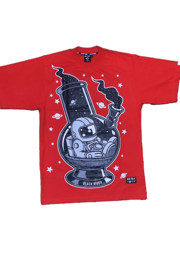 Camiseta con diseño impreso de astronauta y bong.