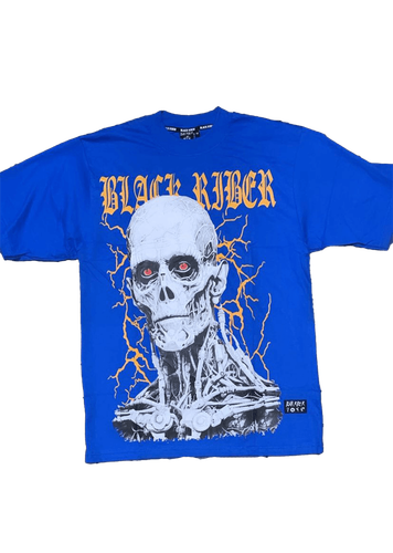 Camiseta con diseño impreso de esqueleto robótico y letras "Black Riber".