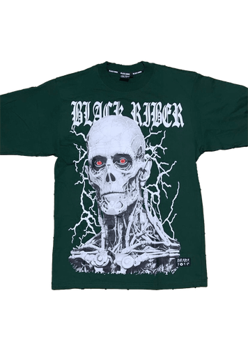 Camiseta con diseño impreso de esqueleto robótico y letras "Black Riber".